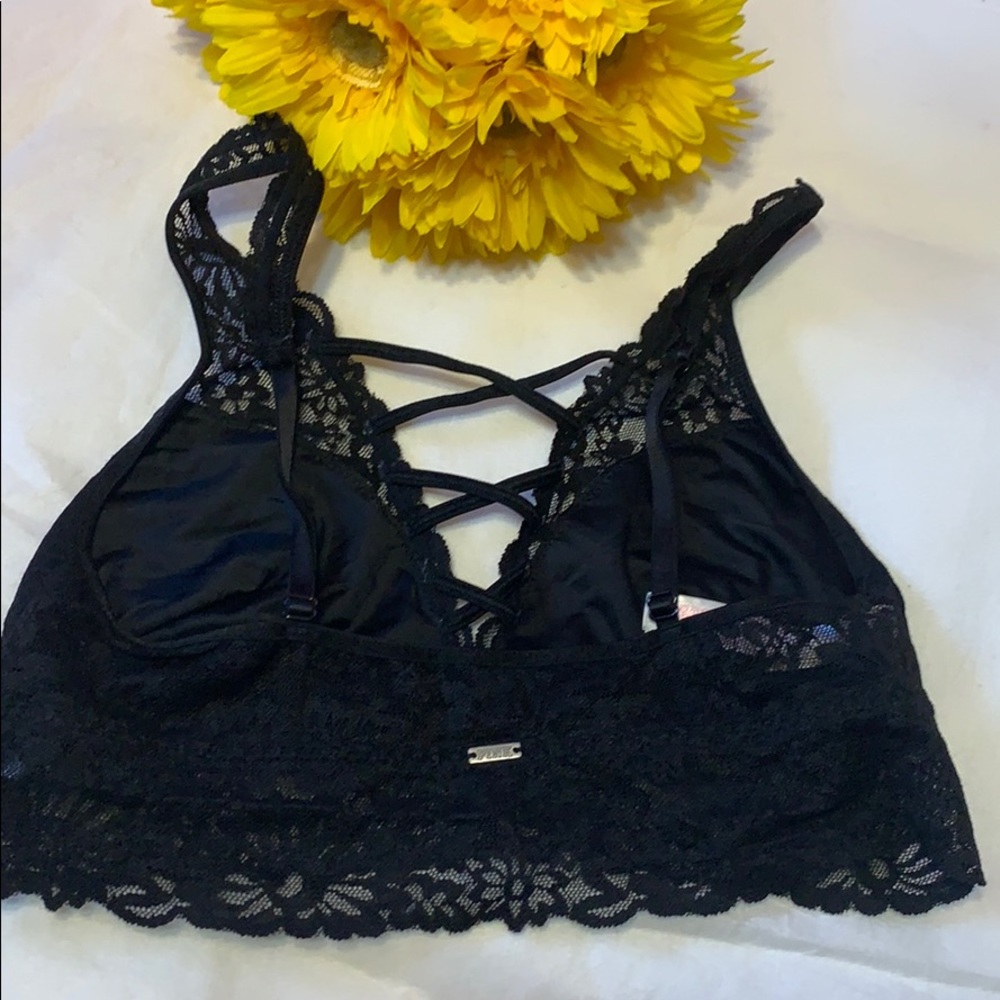 Victoria’s Secret Pink Black Bralette & H&M Divided Lace Tank Bundle - Picture 4 of 9